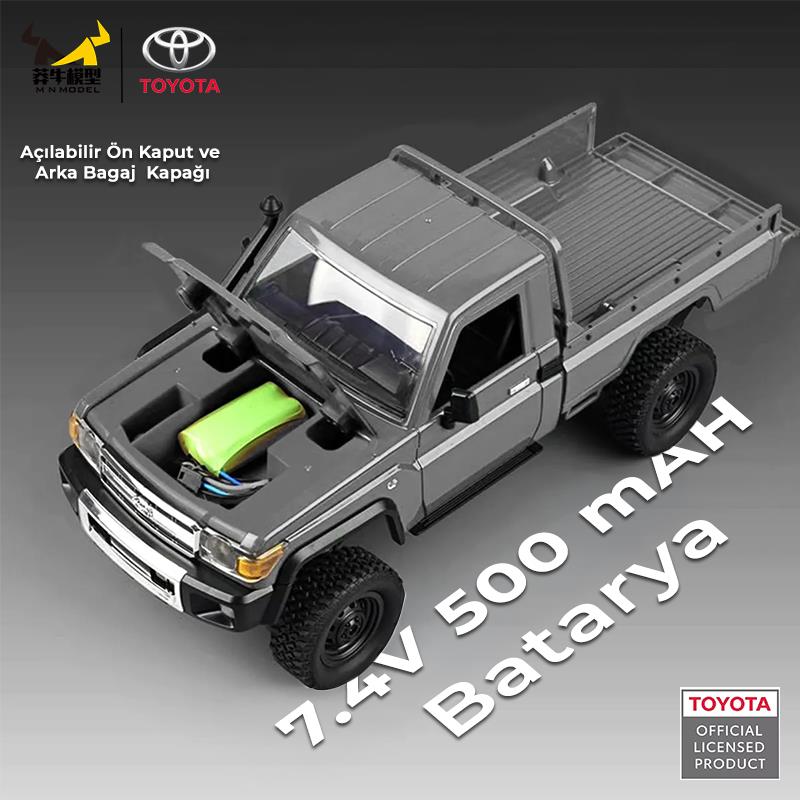 MN Model MN82 Pro 1/12 Toyota Land Cruiser LC79 4WD RC Model Crawler Offroad Truck Uzaktan Kumandalı Araba RTR Lisanslı Gümüş+Dahili Işık Seti MN-82