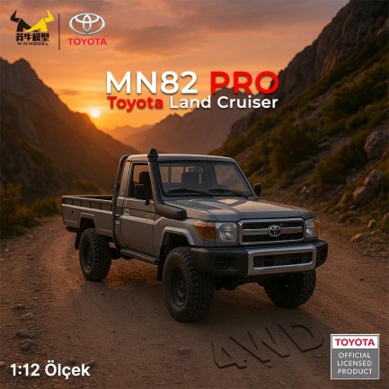 MN Model - MN Model MN82 Pro 1/12 Toyota Land Cruiser LC79 4WD RC Model Crawler Offroad Truck Uzaktan Kumandalı Araba RTR Lisanslı Gümüş+Dahili Işık Seti MN-82