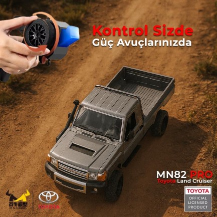 MN Model MN82 Pro 1/12 Toyota Land Cruiser LC79 4WD RC Model Crawler Offroad Truck Uzaktan Kumandalı Araba RTR Lisanslı Gümüş+Dahili Işık Seti MN-82 - Thumbnail