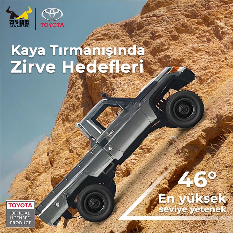MN Model MN82 Pro 1/12 Toyota Land Cruiser LC79 4WD RC Model Crawler Offroad Truck Uzaktan Kumandalı Araba RTR Lisanslı Gümüş+Dahili Işık Seti MN-82