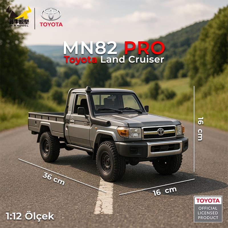 MN Model MN82 Pro 1/12 Toyota Land Cruiser LC79 4WD RC Model Crawler Offroad Truck Uzaktan Kumandalı Araba RTR Lisanslı Gümüş+Dahili Işık Seti MN-82