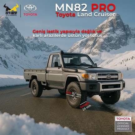 MN Model MN82 Pro 1/12 Toyota Land Cruiser LC79 4WD RC Model Crawler Offroad Truck Uzaktan Kumandalı Araba RTR Lisanslı Gümüş+Dahili Işık Seti MN-82 - Thumbnail