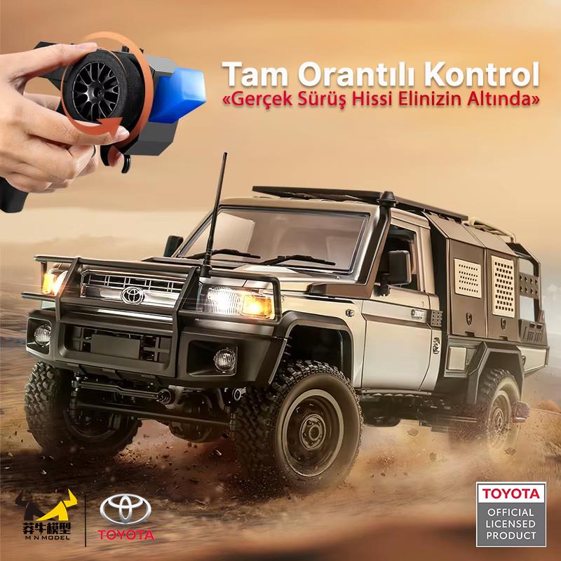 MN Model MN82S 1/12 Supertourer Toyota Land Cruiser LC79 4WD RC Model Uzaktan Kumandalı Araba Crawler Offroad Truck RTR Lisanslı Siyah+Dahili Işık Seti MN-82S