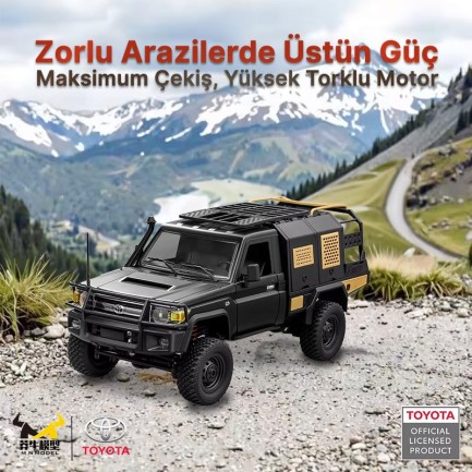 MN Model MN82S 1/12 Supertourer Toyota Land Cruiser LC79 4WD RC Model Uzaktan Kumandalı Araba Crawler Offroad Truck RTR Lisanslı Siyah+Dahili Işık Seti MN-82S - Thumbnail