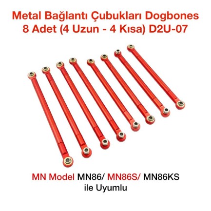 MN Model - MN Model MN86/MN86S/MN86KS Metal Bağlantı Çubukları Dogbones 8 Adet (4 Uzun-4 Kısa) D2U-07