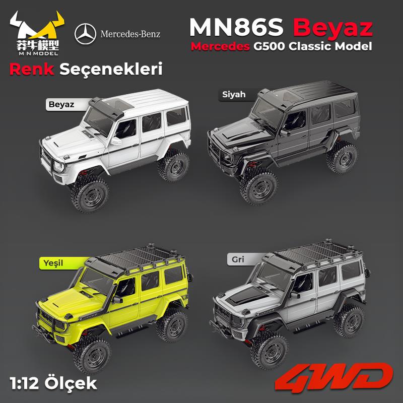 MN Model MN86S Mercedes G500 4WD RC Crawler Uzaktan Kumandalı Araba Beyaz