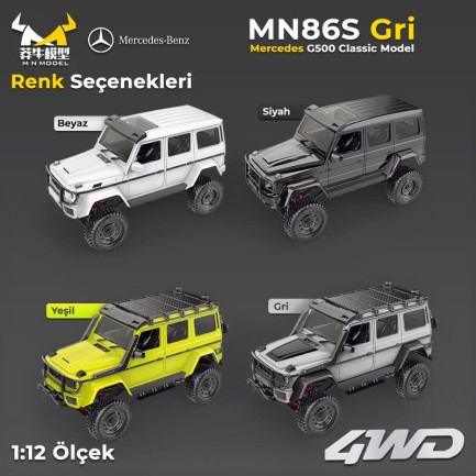 MN Model MN86S Mercedes G500 4WD RC Crawler Uzaktan Kumandalı Araba Gri - Thumbnail