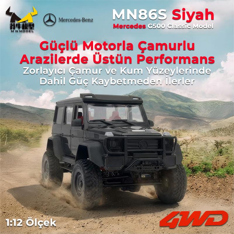 MN Model MN86 Mercedes G500 4WD RC Crawler Uzaktan Kumandalı Araba Siyah