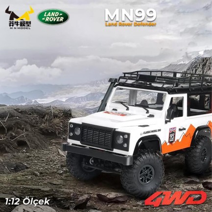 MN Model - MN Model MN99 V2 1/12 Land Rover Defender D90 4WD RC Crawler Uzaktan Kumandalı Araba Beyaz (ÖN SİPARİŞ - 25 AĞUSTOS)