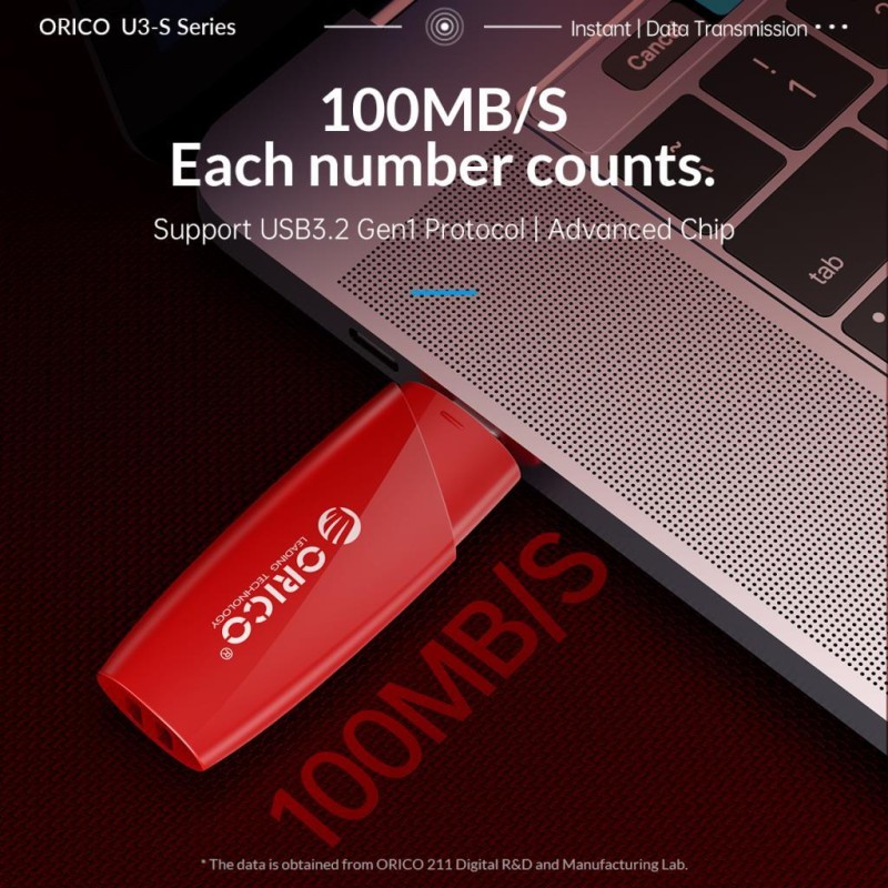 ORCIO-USB3.0 U disk 128GB (USB-C) Kırmızı-Siyah