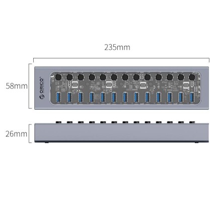 ORICO-13 Ports USB3.0 HUB (USB3.0 Type-A*13) - Thumbnail