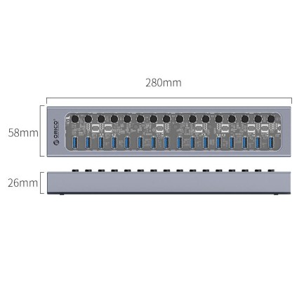 ORICO-16 Ports USB3.0 HUB (USB3.0 Type-A*16) - Thumbnail