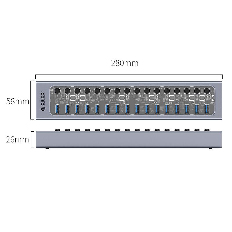 ORICO-16 Ports USB3.0 HUB (USB3.0 Type-A*16) 