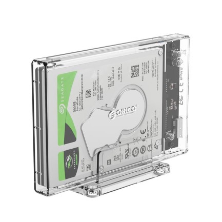 ORICO-2.5 inch Transparent USB3.0 Hard Drive Enclosure with Stand (USB3.0 Micro-B) - Thumbnail