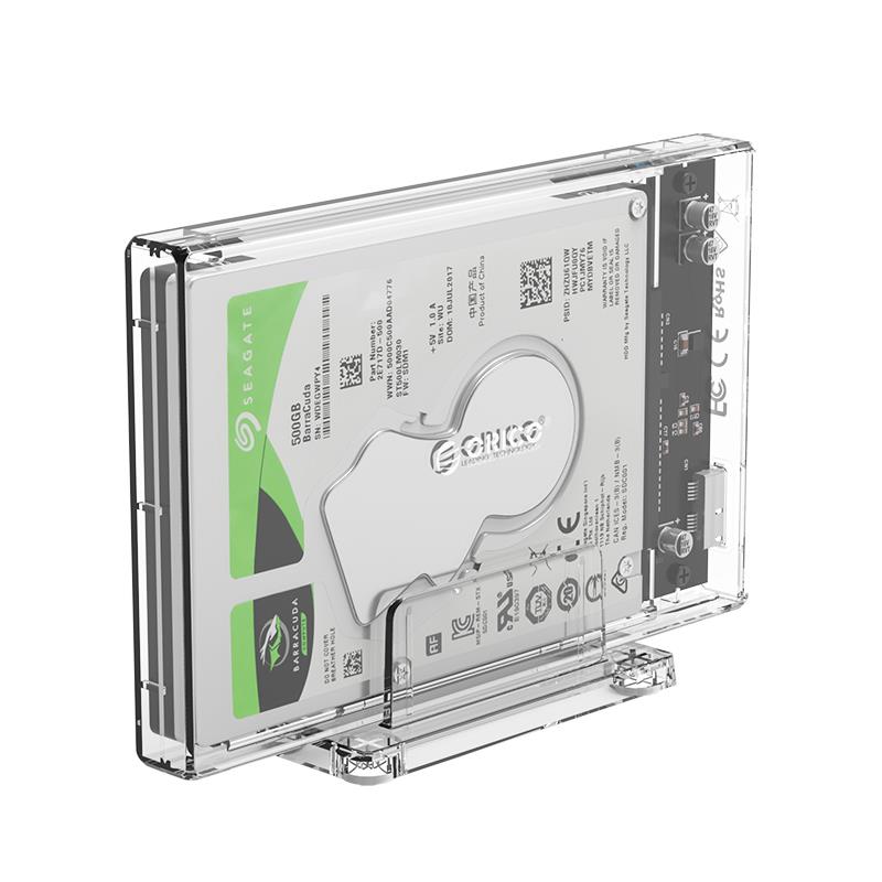 ORICO-2.5 inch Transparent USB3.0 Hard Drive Enclosure with Stand (USB3.0 Micro-B)