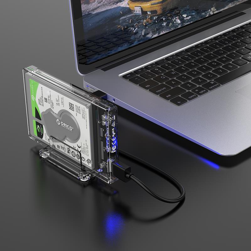 ORICO-2.5 inch Transparent USB3.0 Hard Drive Enclosure with Stand (USB3.0 Micro-B)