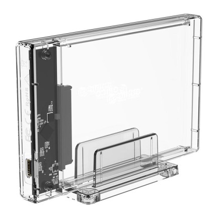 ORICO-2.5 inch Transparent USB3.0 Hard Drive Enclosure with Stand (USB3.1 Type-C) - Thumbnail