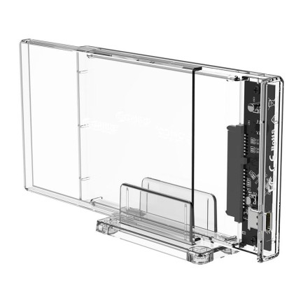 ORICO-2.5 inch Transparent USB3.0 Hard Drive Enclosure with Stand (USB3.1 Type-C) - Thumbnail