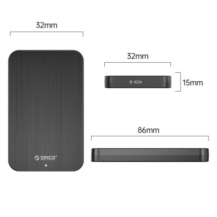 ORICO-2.5 inch USB3.1 Gen1 Type-C Hard Drive Enclosure - Thumbnail
