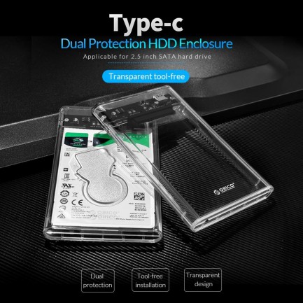 ORICO-2.5'' USB-C SATA 3 hard drive external enclosure - Thumbnail