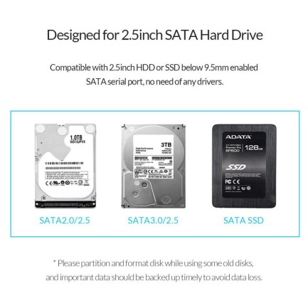 ORICO-2.5'' USB-C SATA 3 hard drive external enclosure - Thumbnail