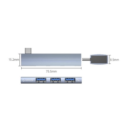ORICO 3 Ports Straignt Plug-in Type-C To USB3.0 HUB (USB3.1*1, USB2.0*2) - Thumbnail