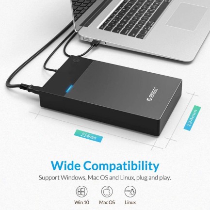 ORICO 3.5-Inch Portable Hard-Drive Enclosure with Built-in Power - Thumbnail