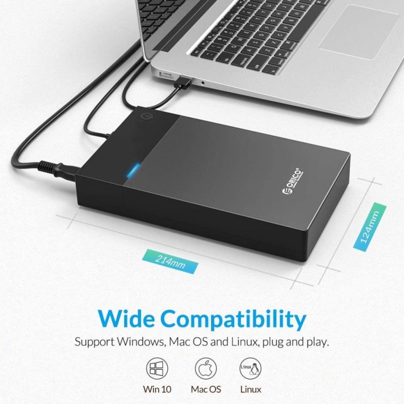 ORICO 3.5-Inch Portable Hard-Drive Enclosure with Built-in Power