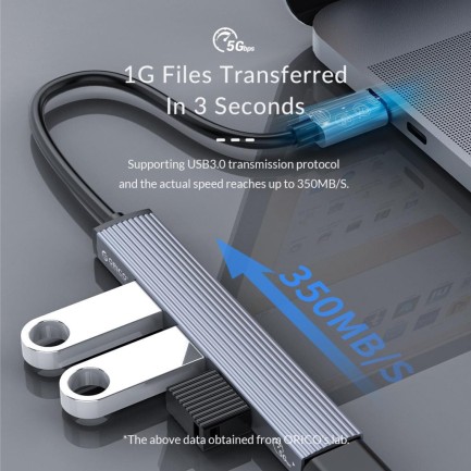 ORICO 4 Ports Type-C HUB (USB3.0*1,USB2.0*3) - Thumbnail