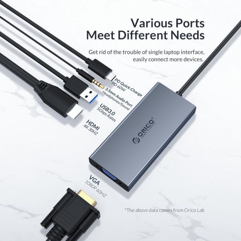 ORICO-5 in 1 Type-C Multifunctional Docking Station with MST function