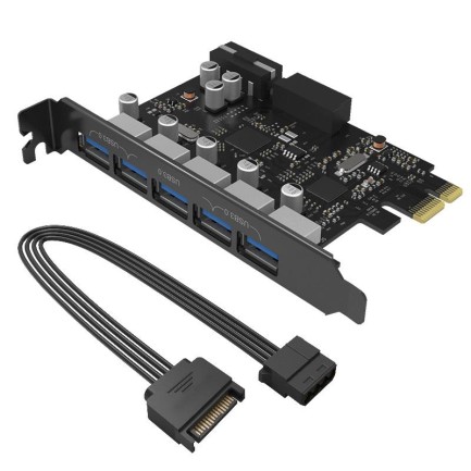 ORICO-5 Ports USB3.0 PCI-E Expansion Card with Dual Chip - Thumbnail