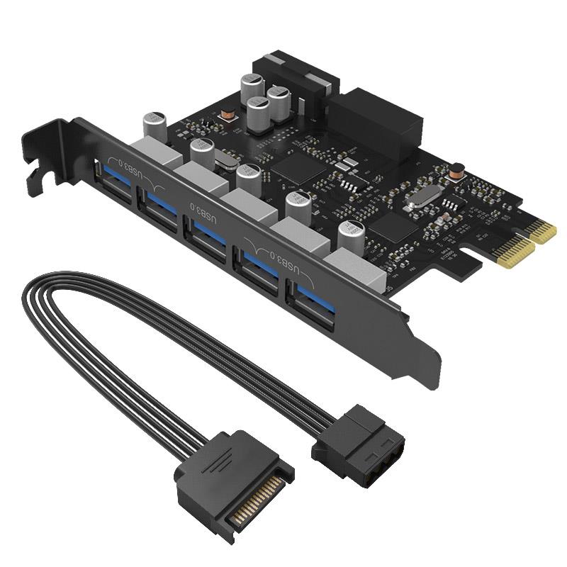 ORICO-5 Ports USB3.0 PCI-E Expansion Card with Dual Chip