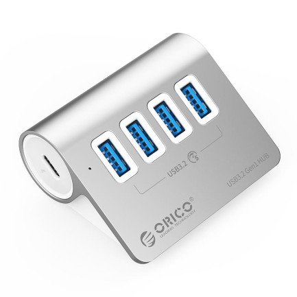 Orico Aluminum Alloy 4-Port USB3.2 Gen 1 Type-A HUB - Thumbnail