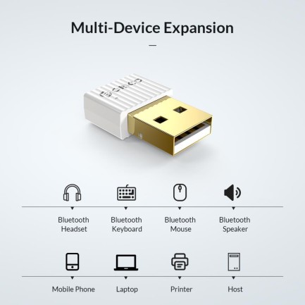 ORICO- Bluetooth Adapter (Bluetooth Version: 5.0+BR/EDR) Beyaz - Thumbnail