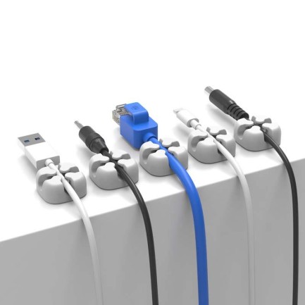 ORICO-Desktop Cross-shaped silicone cable clip Gri - Thumbnail