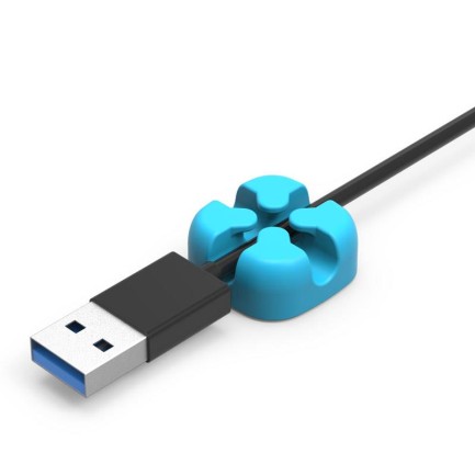 ORICO-Desktop Cross-shaped silicone cable clip Mavi - Thumbnail