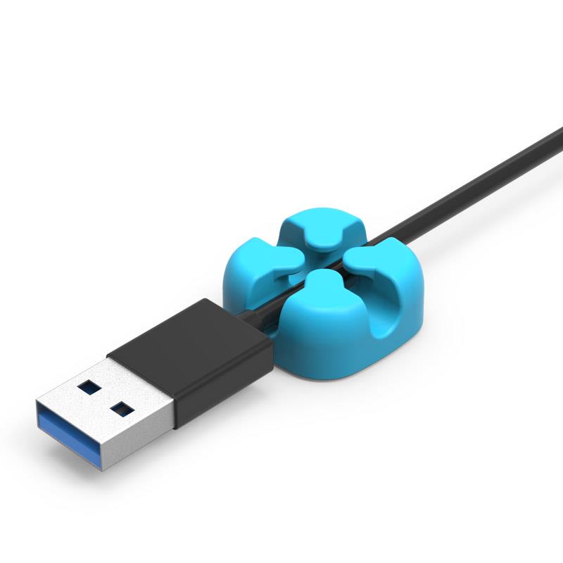 ORICO-Desktop Cross-shaped silicone cable clip Mavi