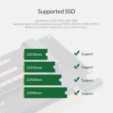 ORICO-M.2 NVMe to PCI-E 3.0 X16 Expansion Card - Thumbnail