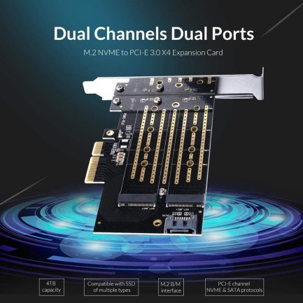 ORICO-M.2 NVMe to PCI-E 3.0 X4 Expansion Card - PDM2 - Thumbnail