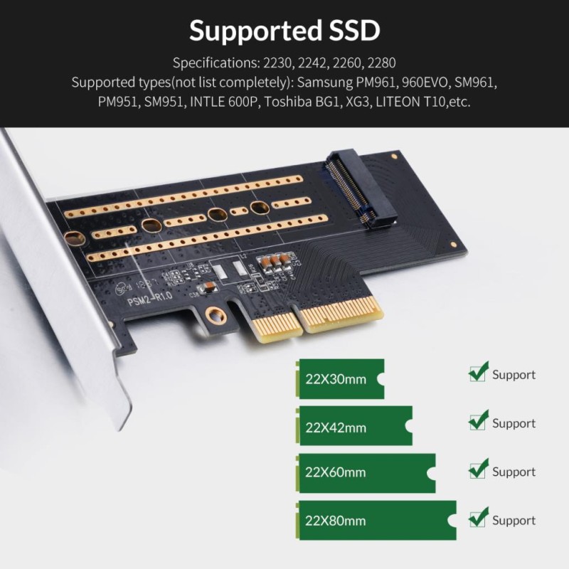 ORICO-M.2 NVMe to PCI-E 3.0 X4 Expansion Card - PSM2