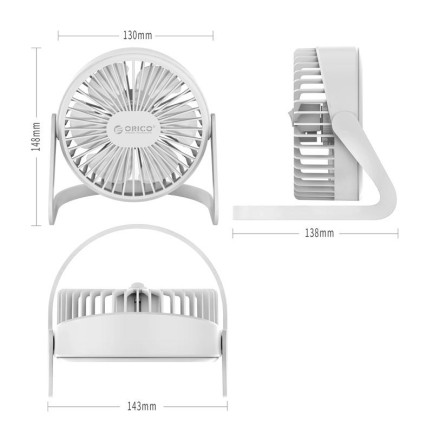 ORICO-Mini Desk Fan Pro beyaz - Thumbnail