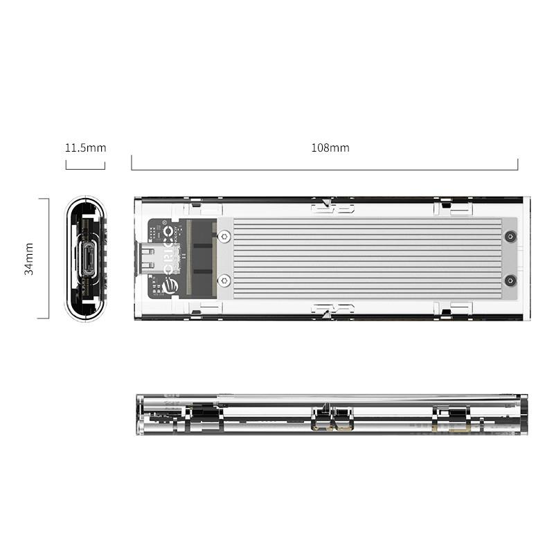 ORICO-NVMe M.2 SSD Enclosure 10Gbps Gümüş