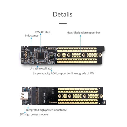 ORICO-NVMe M.2 SSD Enclosure 10Gbps Gümüş - Thumbnail