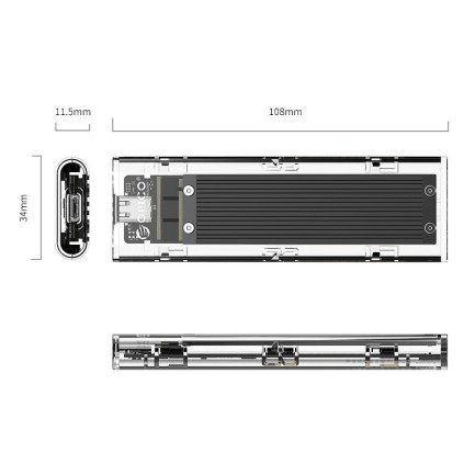 ORICO-NVMe M.2 SSD Enclosure 10Gbps Siyah - Thumbnail