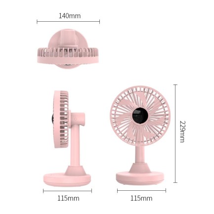 ORICO-Oscillating Desk Fan Pembe - Thumbnail