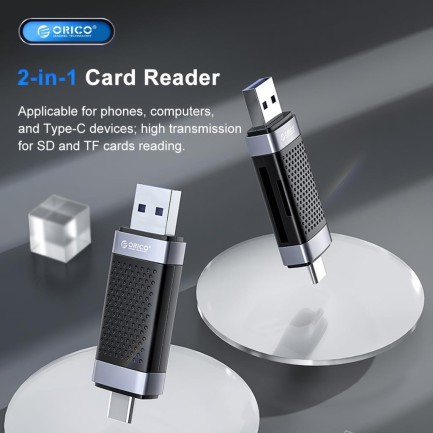 ORICO-TF+SD dual port USB2.0 dual head card reader - Thumbnail