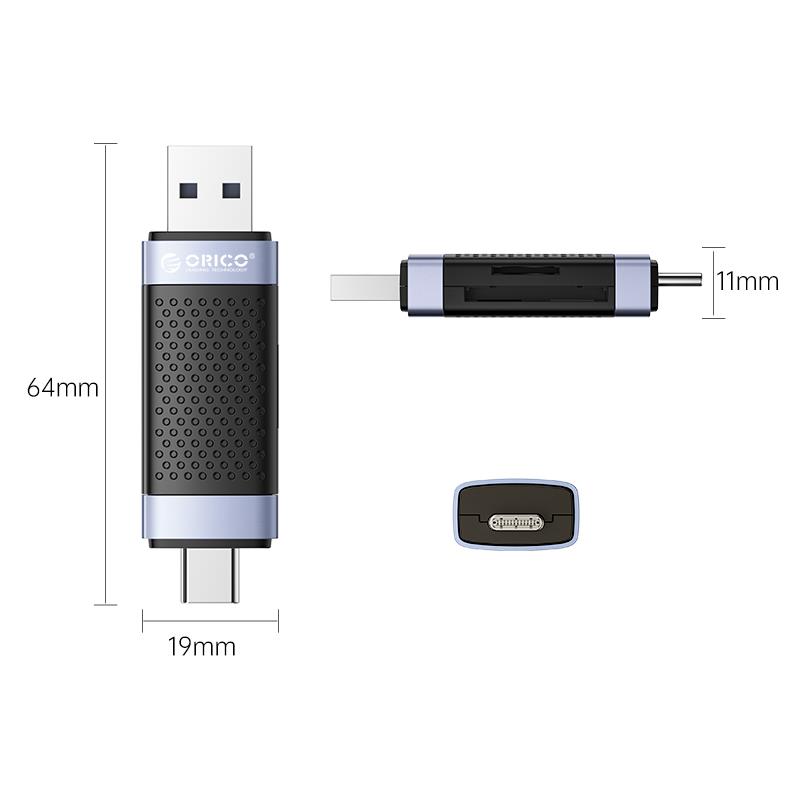 ORICO-TF+SD dual port USB3.0 dual head card reader