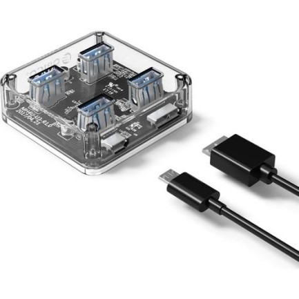 ORICO-Transparent 4 ports USB 3.0 HUB (USB3.0 Type-A*4) - Thumbnail