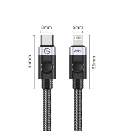 ORICO Type-C to Lightning 27W Fast Charge & Data Cable 1.5m Siyah - Thumbnail