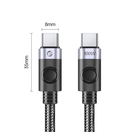 ORICO Type-C to Type-C Laptop PD 100W Fast Charge & Data Cable 1.5m Siyah - Thumbnail